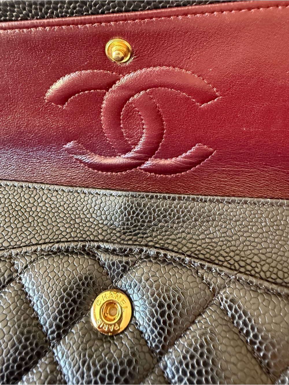 CHANEL Black Quilted Medium Caviar Shoulder Bag with Gold CC Hardware - Picture 11 of 14